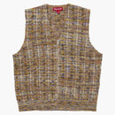 Supreme Speckled Zip Up Sweater Vest Tan