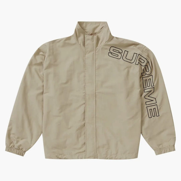 Supreme Spellout Embroidered Track Jacket Sand