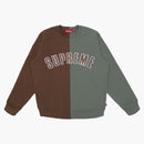 Supreme Split Crewneck Sweatshirt Brown
