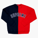 Supreme split crewneck sweatshirt navy