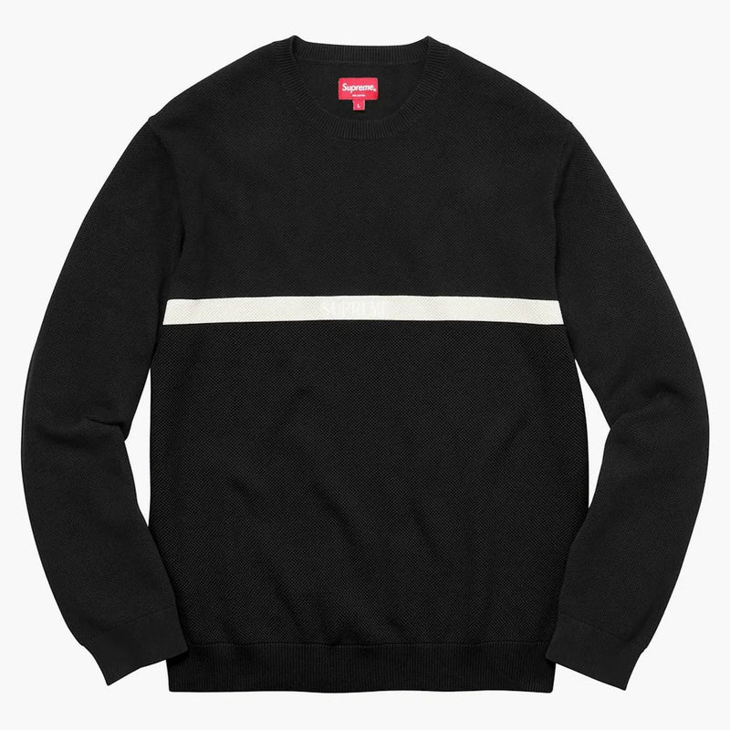 Supreme Split Pique Crewneck Black