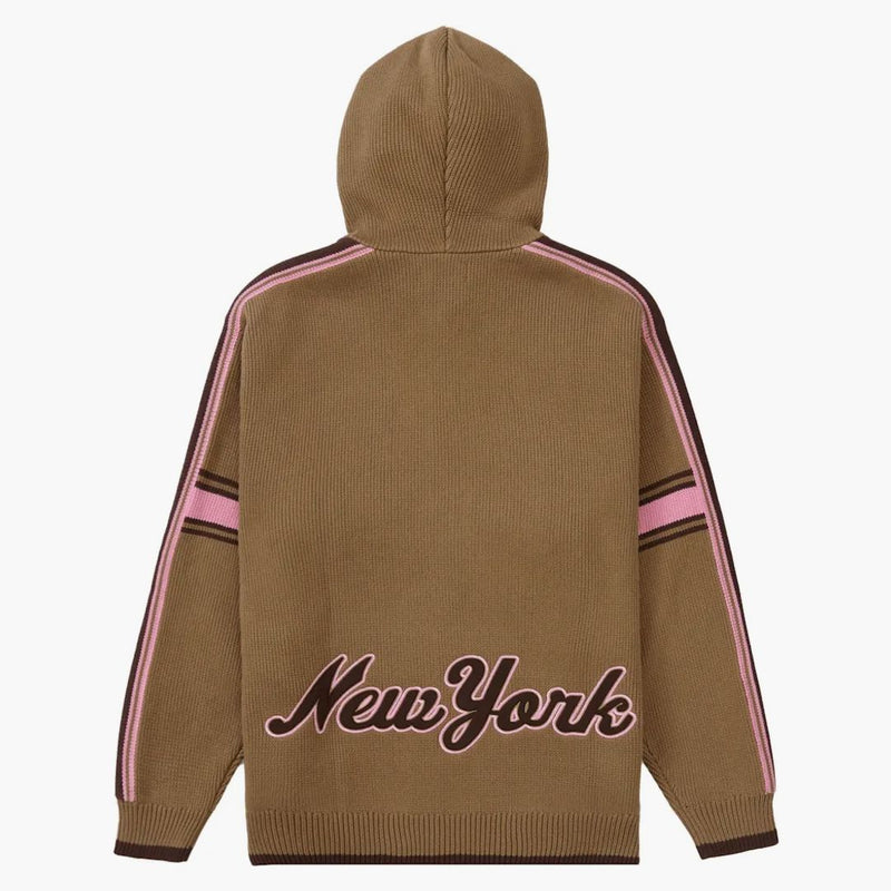 Nejvyšší sport zip svetr s kapucí světle hnědý
