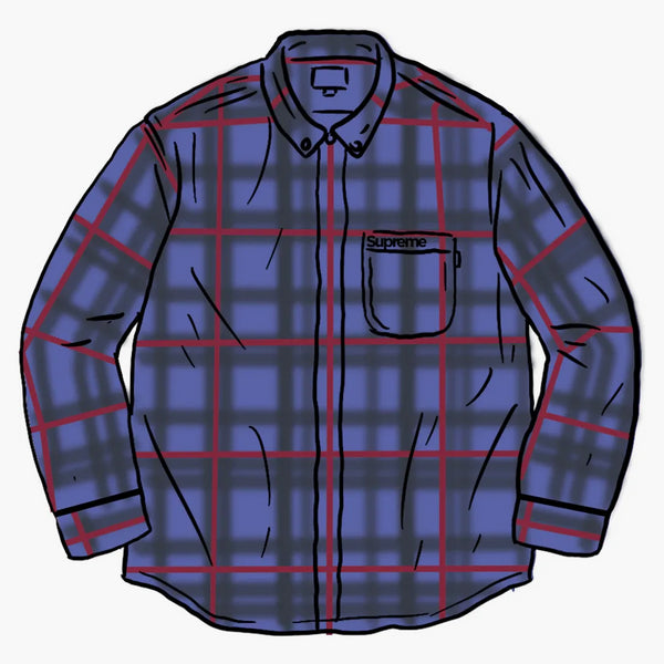 Supreme Spray Tartan Shirt Blue