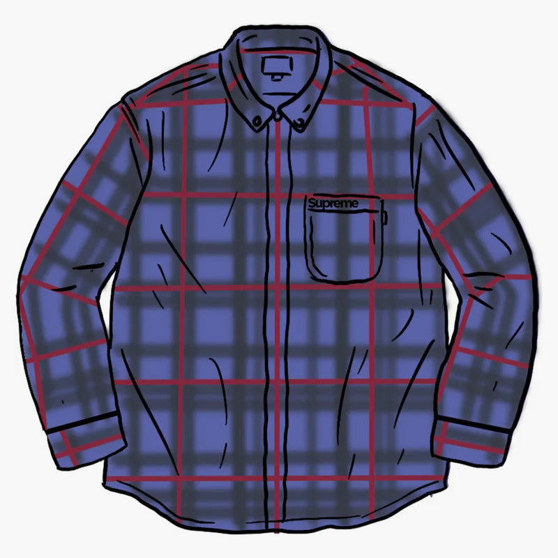 Supreme Spray Tartan Shirt Blue
