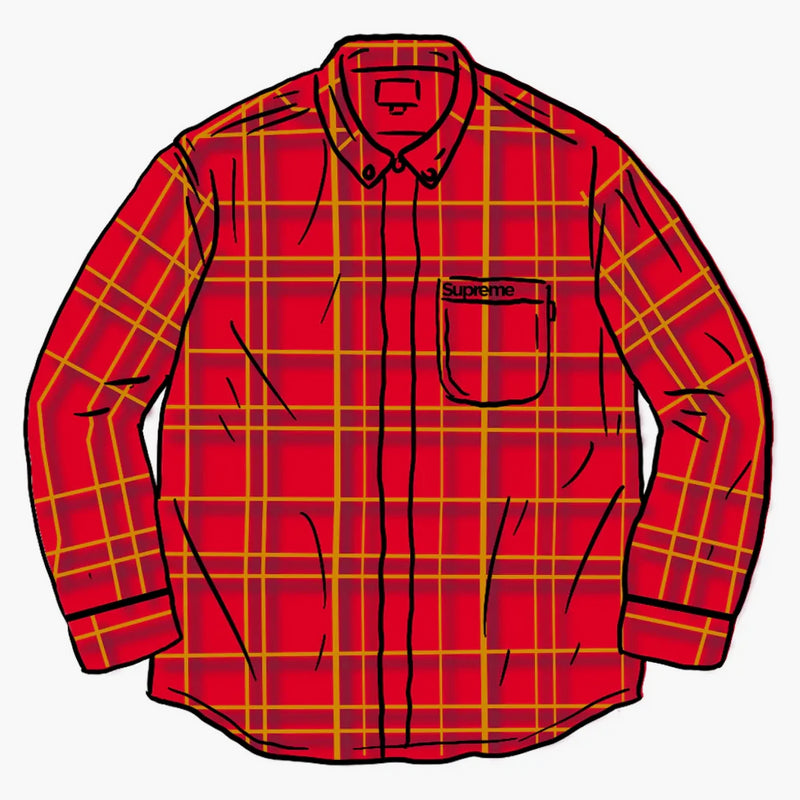 Supreme Spray Tartan Shirt Red