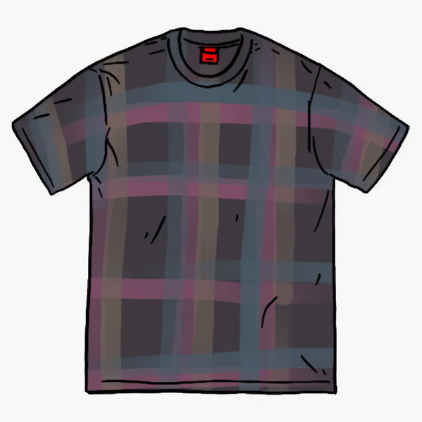 Supreme Sprayed Plaid S/s Top Black