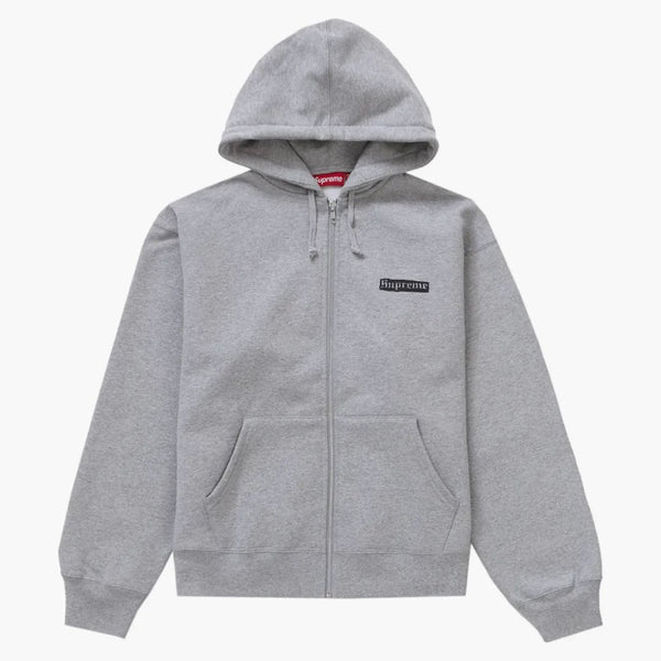 Supreme Spread Zip Up Hooded Sweatshirt Heather Grey