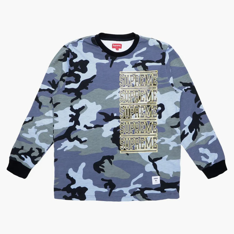 Supreme Stacked L/s Top Blue Camo