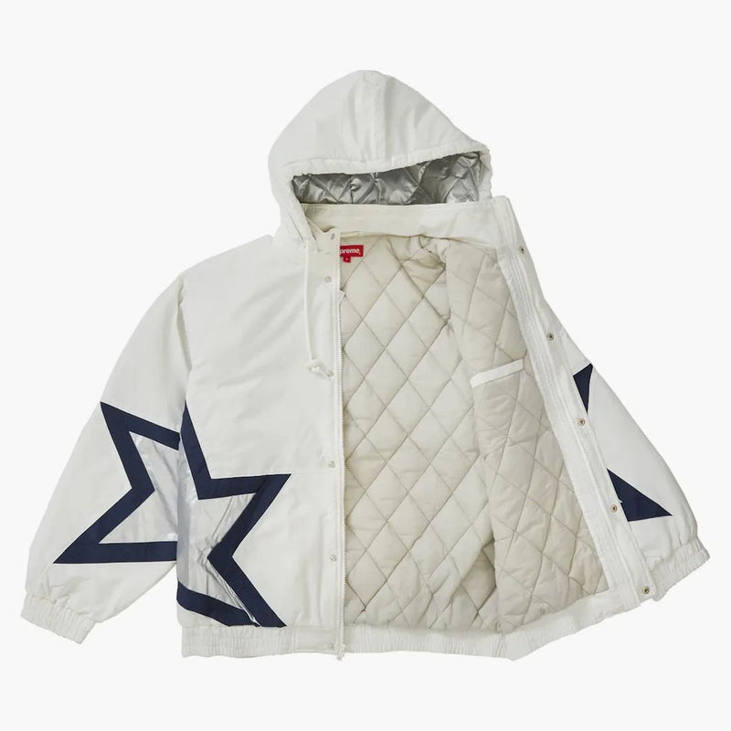 Supreme Stars Puffy Jacket White