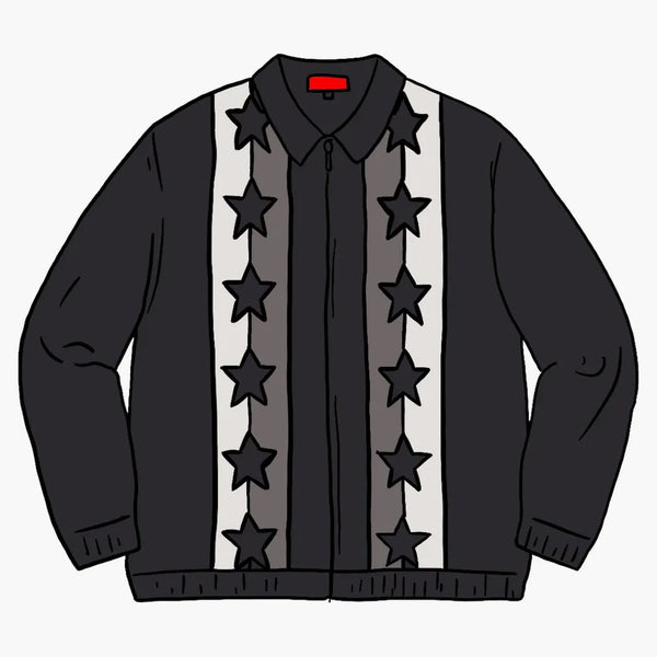 Supreme Stars zip up tröja polo svart