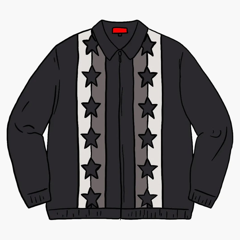Supreme Stars zip up tröja polo svart