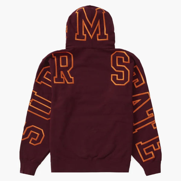 Supreme State Hooded Sweatshirt Burgundy