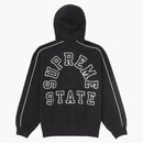 Supreme State Zip Up Hooded Sweatshirt Black