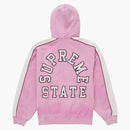 Supreme State Zip Up Hooded Sweatshirt Pink