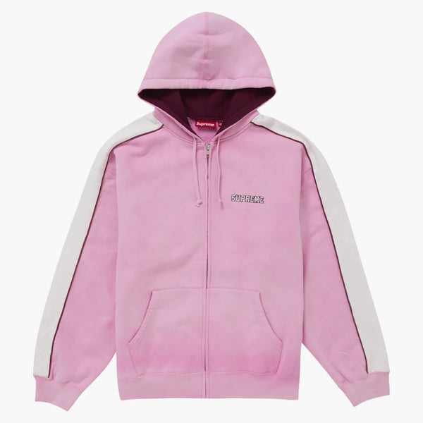 Supreme State Zip Up Hooded Sweatshirt Pink