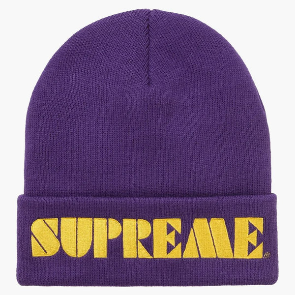 Supreme Stencil Beanie Purple