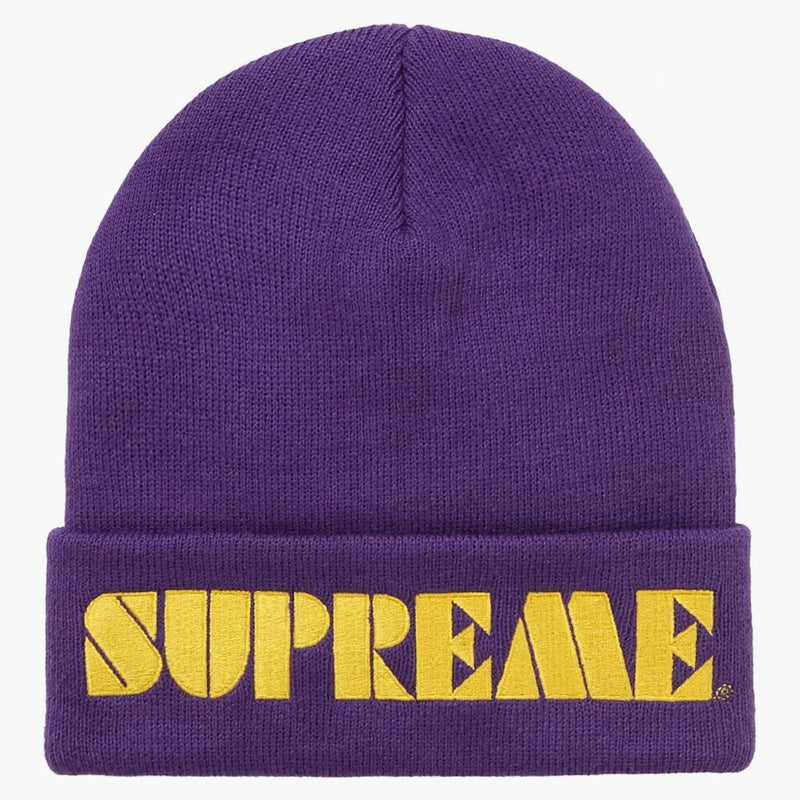 Supreme Stencil Beanie Purple