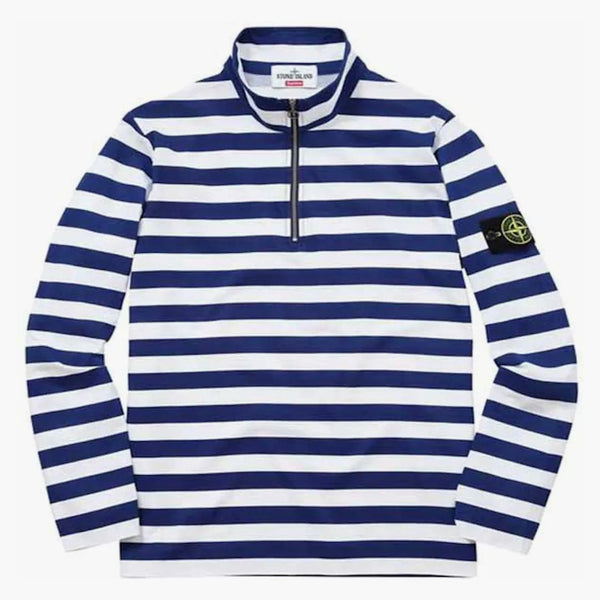 Supreme Stone Island Quarter Zip Long Sleeve Top White