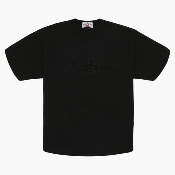 Supreme Stone Island Embroidered Logo S/s Top Black