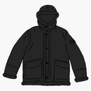 Supreme Stone Island Hand Painted Hooded Shearling Jacket Black