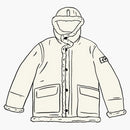 Supreme Stone Island handmålad huva Shearling Jacket vit