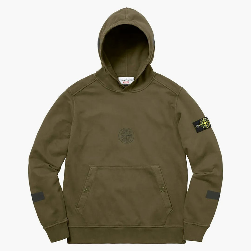 Supreme Stone Island Hooded Sweatshirt Olive
