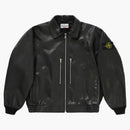 Supreme Stone Island Leather Bomber Jacket Black