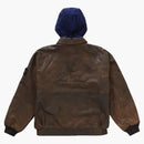 Supreme Stone Island Leather Bomber Jacket Brown