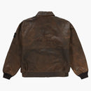 Supreme Stone Island Leather Bomber Jacket Brown