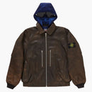 Supreme Stone Island Leather Bomber Jacket Brown