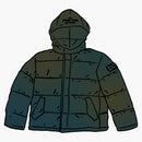 Supreme Stone Island Painted Camo Crinkle Down Jacket Dark Teal