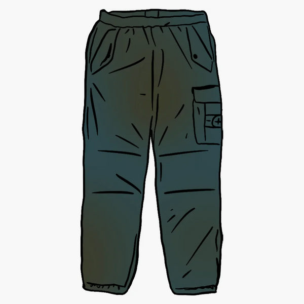 Supreme Stone Island Painted Camo Nylon Cargo Pant Dark Teal