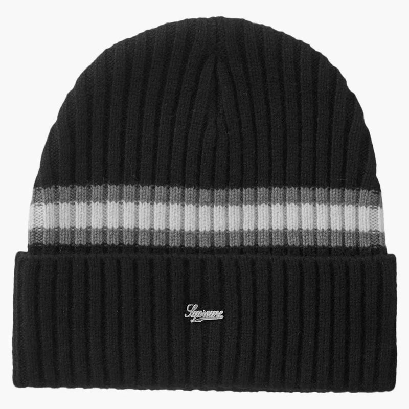 Supreme Stripe Cashmere Beanie Black
