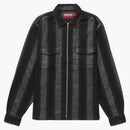 Supreme stripe flanell zip up skjorta svart
