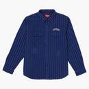 Supreme Stripe Heavyweight Flannel Shirt Royal