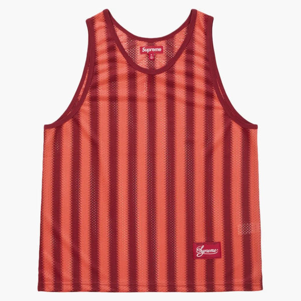 Supreme Stripe Mesh Tank Top Red