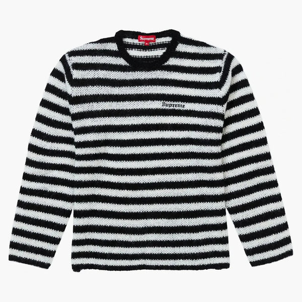 Supreme stripe mohair tröja svart