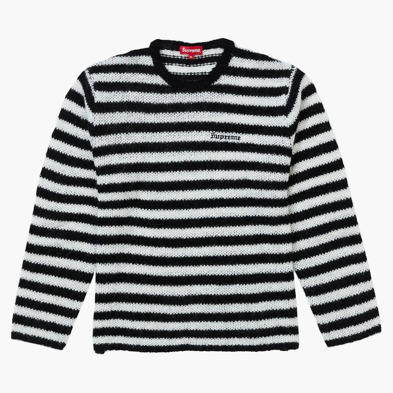 Supreme stripe mohair tröja svart