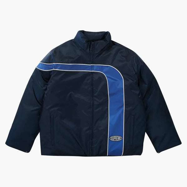Supreme Stripe Puffer Jacket Navy