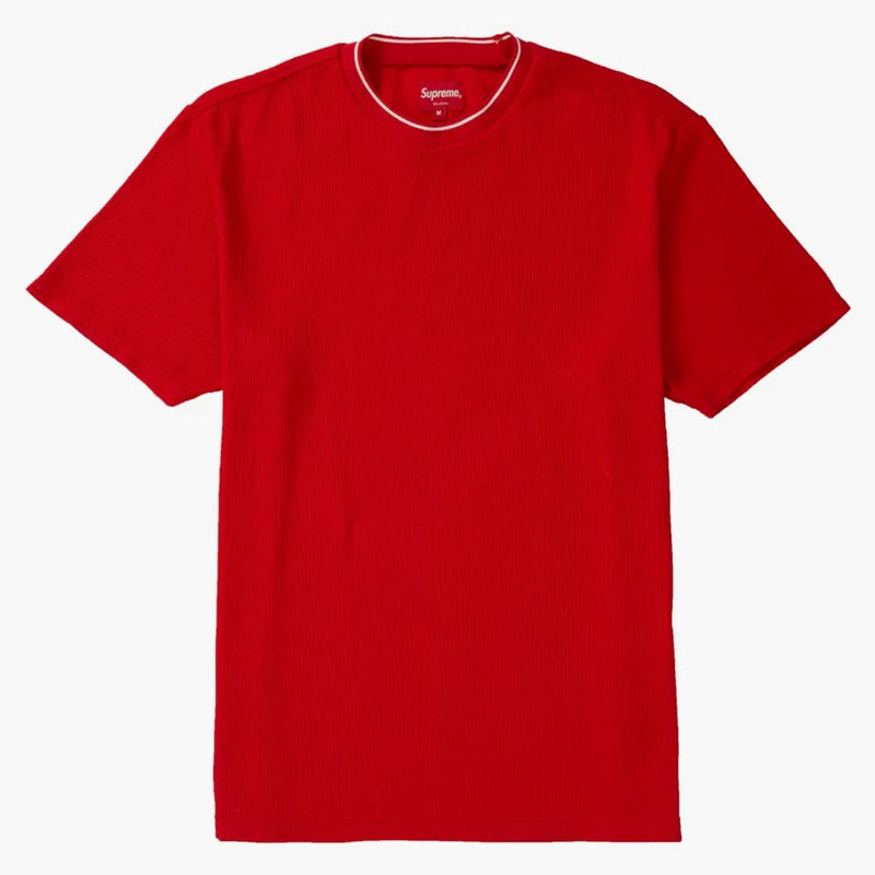 Supreme Stripe Rib Waffle Top Red