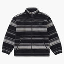 Supreme Stripe Zip Up Fleece Jacket Black