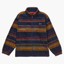Supreme Stripe Zip Up Fleece Jacket Navy