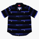 Supreme Striped Racing Work Shirt Black