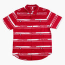 Camisa de trabajo de carreras a rayas suprema roja