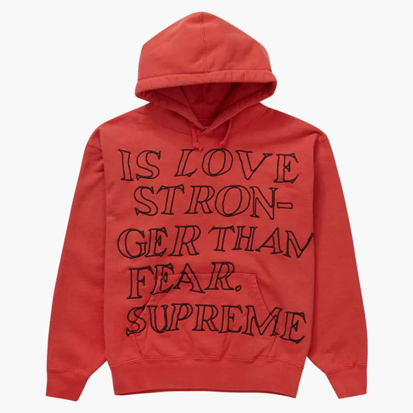 Supreme Stronger Than Fear Hooded Sweatshirt Burnt Red