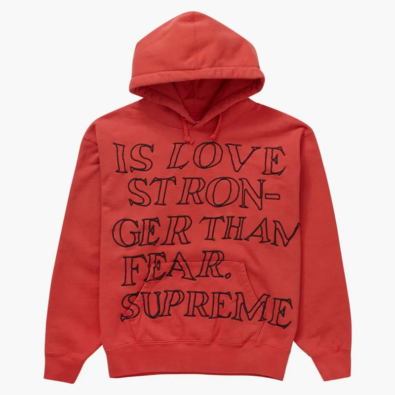 Supreme Stronger Than Fear Hooded Sweatshirt Burnt Red