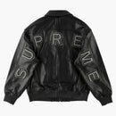 Supreme studded arc logo leather jacket black
