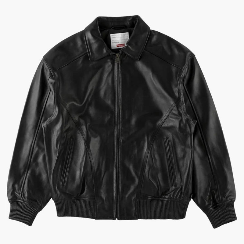 Supreme Studded Arc Logo Leather Jacket Black