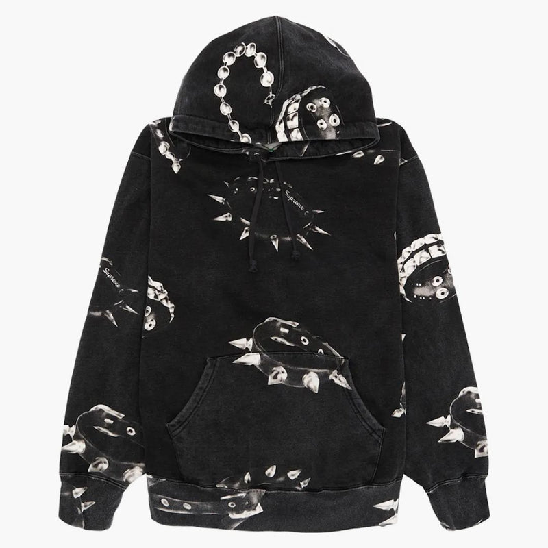 Supreme Studded Collar Hooded Sweatshirt svart