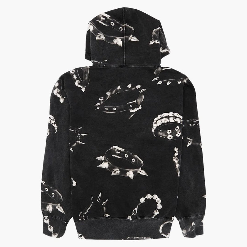 Supreme Studded Collar Hooded Sweatshirt svart